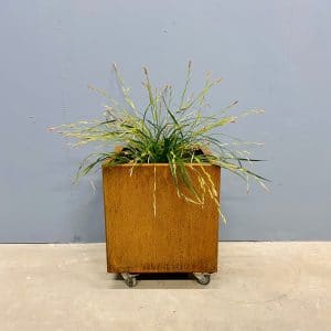 Plantekasse af Cortenstål | På hjul | 54x37 cm | Plantekasse