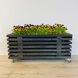 Blomsterkasse af Traller | Sortbejdset | 95 cm