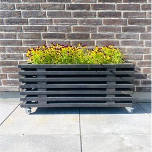 Blomsterkasse af Traller | Sortbejdset | 43 cm (7 Lægter) / 95 cm