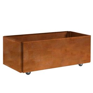 FREJA Plantekasse på hjul 120 x 40 x 27 - Rustjern