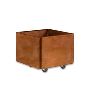 FREJA Plantekasse på hjul 40 x 40 x 27 - Rustjern