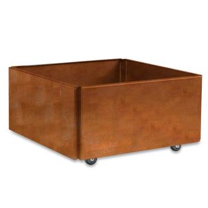 FREJA Plantekasse på hjul 60 x 60 x 27 - Rustjern