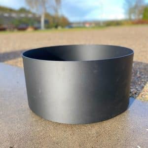 Rund plantekasse på hjul Ø63, sort-30 cm