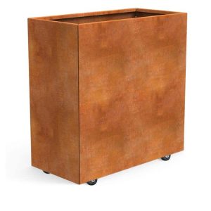 THOR Plantekasse på hjul 80 x 40 x 80 - Cortenstål