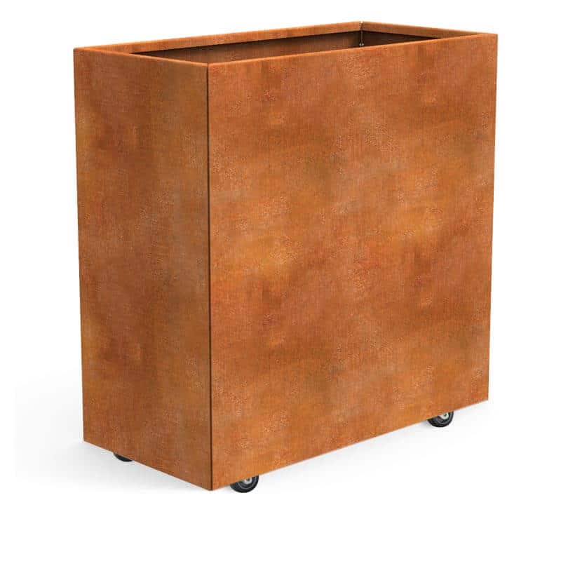 THOR Plantekasse på hjul 80 x 40 x 80 - Cortenstål